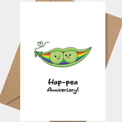 Anniversary: Hap-pea Anniversary - LGBTQ+ Greeting Cards by Proud Zebra