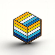 Load image into Gallery viewer, Aroace Flag - Flag Cube Pin - main product photo on white background
