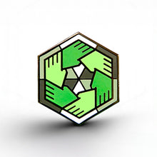 Load image into Gallery viewer, Aromantic Flag - Community Cube Pin - main product photo on white background
