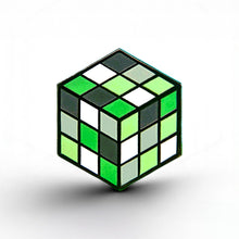 Load image into Gallery viewer, Aromantic Flag - Rubik's Cube Pin - main product photo on white background
