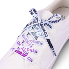 Load image into Gallery viewer, Asexual Pride Flag White Shoelaces - main product photo on white background
