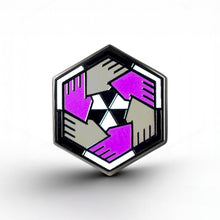 Load image into Gallery viewer, Asexual Flag - Community Cube Pin - main product photo on white background
