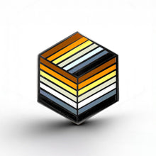 Load image into Gallery viewer, Bear Flag - Flag Cube Pin - main product photo on white background

