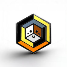 Load image into Gallery viewer, Bear Flag - Proud Cube Pin - main product photo on white background
