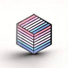 Load image into Gallery viewer, Bigender Flag - Flag Cube Pin - main product photo on white background
