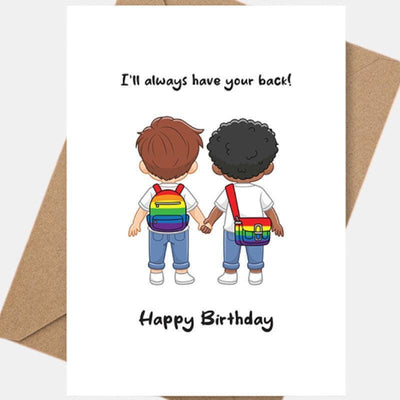 Birthday: I'll Always Have Your Back - LGBTQ+ Greeting Cards by Proud Zebra