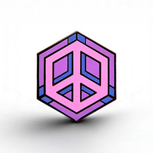 Load image into Gallery viewer, Bisexual Flag - Peace Cube Pin - main product photo on white background
