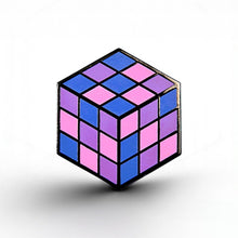 Load image into Gallery viewer, Bisexual Flag - Rubik's Cube Pin - main product photo on white background
