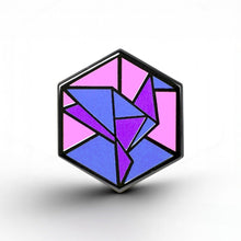 Load image into Gallery viewer, Bisexual Flag - Freedom Cube Pin - main product photo on white background
