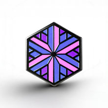 Load image into Gallery viewer, Bisexual Flag - Identity Cube Pin - main product photo on white background
