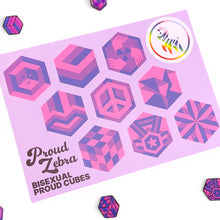 Load image into Gallery viewer, Bisexual Pride Sticker Sheet on clean white background by Proud Zebra
