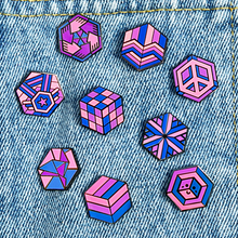 Load image into Gallery viewer, Bisexual full Proud Cube collection, all 9 pride pins
