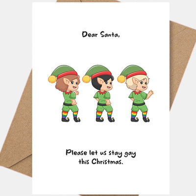 Holidays: Gay Elves - LGBTQ+ Greeting Cards by Proud Zebra