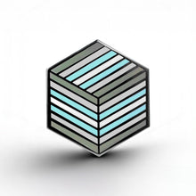 Load image into Gallery viewer, Demiboy Flag - Flag Cube Pin - main product photo on white background
