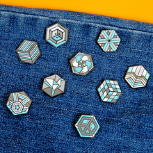 Load image into Gallery viewer, Demiboy full Proud Cube collection, all 9 pride pins
