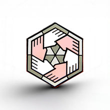 Load image into Gallery viewer, Demigirl Flag - Community Cube Pin - main product photo on white background
