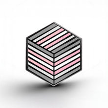 Load image into Gallery viewer, Demigirl Flag - Flag Cube Pin - main product photo on white background
