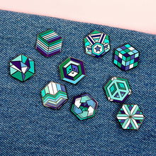 Load image into Gallery viewer, Gay MLM full Proud Cube collection, all 9 pride pins
