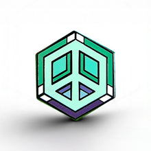 Load image into Gallery viewer, Gay MLM Flag - Peace Cube Pin - main product photo on white background
