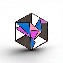 Load image into Gallery viewer, Genderfluid Flag - Freedom Cube Pin - main product photo on white background
