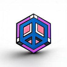 Load image into Gallery viewer, Genderfluid Flag - Peace Cube Pin - main product photo on white background
