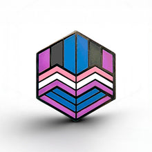 Load image into Gallery viewer, Genderfluid Flag - Love Cube Pin - main product photo on white background

