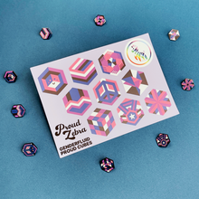 Load image into Gallery viewer, Genderfluid pride flag sticker sheet, vinyl LGBTQ+ pride stickers for laptops, water bottles, and notebooks by Proud Zebra
