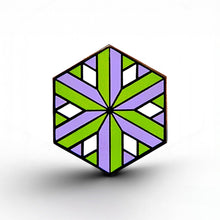 Load image into Gallery viewer, Genderqueer Flag - Identity Cube Pin - main product photo on white background
