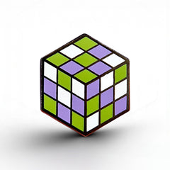 Genderqueer Flag - Rubik's Cube Pin