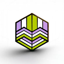 Load image into Gallery viewer, Genderqueer Flag - Love Cube Pin - main product photo on white background
