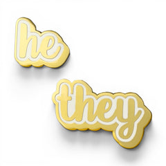 He/They Pronoun Pins