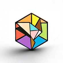 Load image into Gallery viewer, Inclusive Flag - Freedom Cube Pin - main product photo on white background
