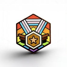 Load image into Gallery viewer, Inclusive Flag - Medal Cube Pin - main product photo on white background
