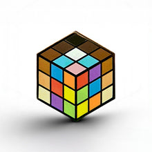 Load image into Gallery viewer, Inclusive Flag - Rubik's Cube Pin - main product photo on white background
