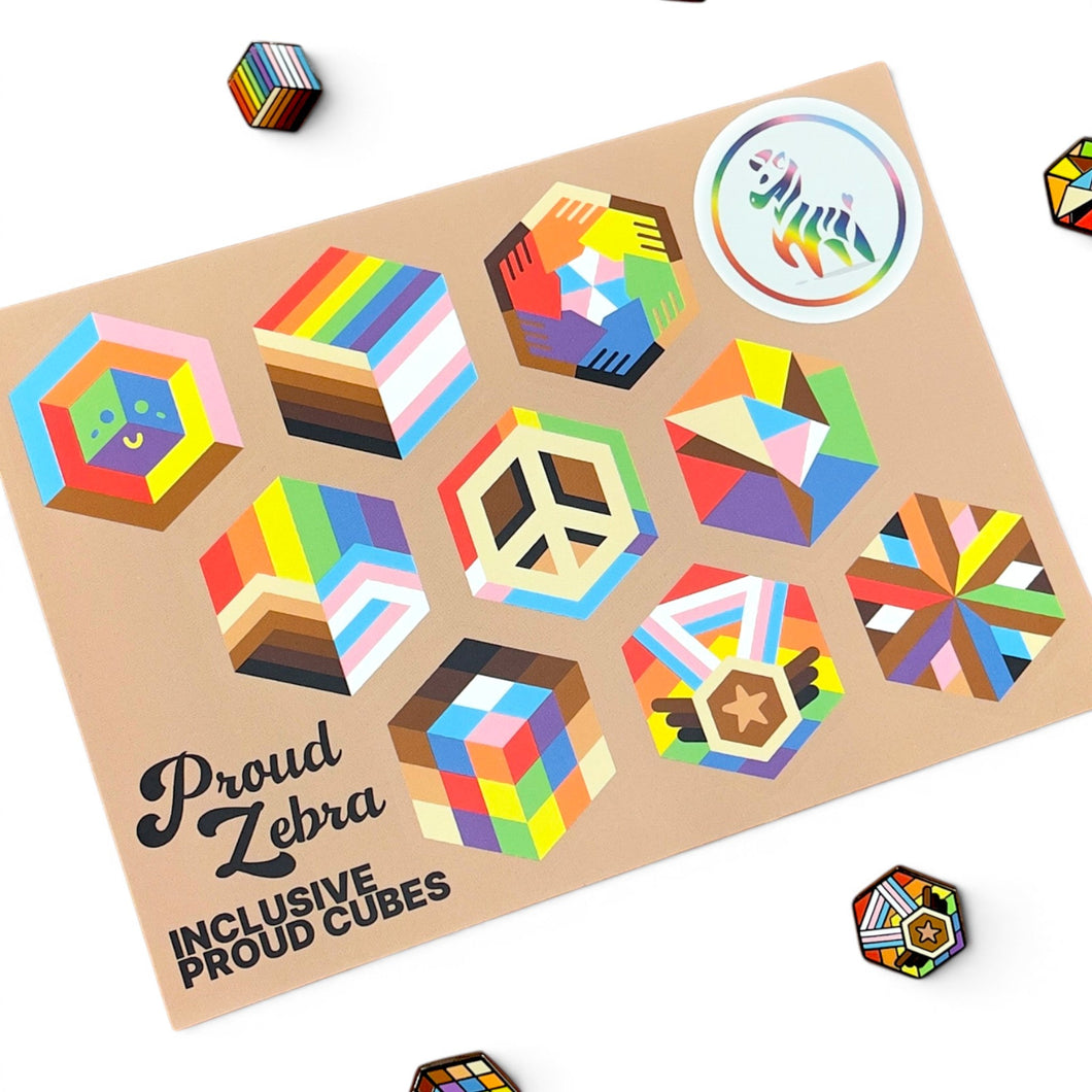 Inclusive Rainbow Pride Sticker Sheet on clean white background by ...