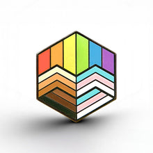 Load image into Gallery viewer, Inclusive Flag - Love Cube Pin - main product photo on white background
