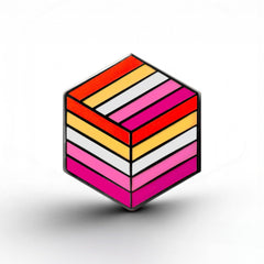 Lesbian Flag - Flag Cube Pin