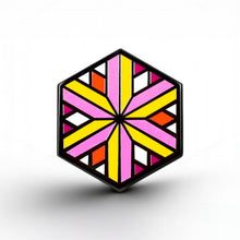 Load image into Gallery viewer, Lesbian Flag - Identity Cube Pin - main product photo on white background

