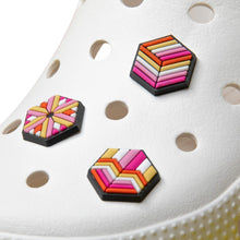 Load image into Gallery viewer, Lesbian Pride Crocs Shoe Charms - main product photo on white background
