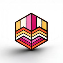 Load image into Gallery viewer, Lesbian Flag - Love Cube Pin - main product photo on white background
