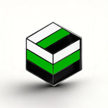 Load image into Gallery viewer, Neutrois Flag - Flag Cube Pin - main product photo on white background
