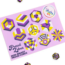 Load image into Gallery viewer, Non-Binary Pride Sticker Sheet on clean white background by Proud Zebra
