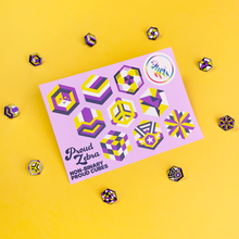 Load image into Gallery viewer, Non-binary pride flag sticker sheet, vinyl LGBTQ+ pride stickers for laptops, water bottles, and notebooks by Proud Zebra
