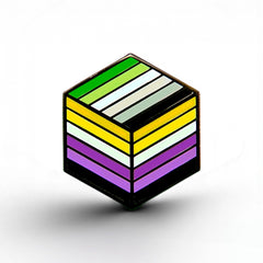 Non-Binary Aromantic Pride - Flag Cube Pin