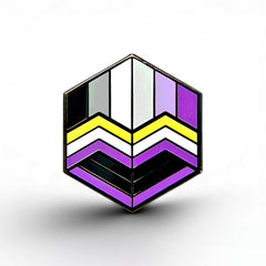 Non-Binary Asexual Pride - Love Cube Pin