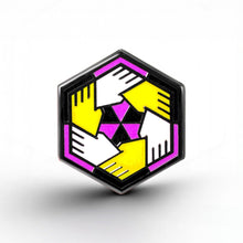 Load image into Gallery viewer, Non-Binary Flag - Community Cube Pin - main product photo on white background
