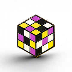 Non-Binary Flag - Rubik's Cube Pin