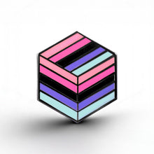 Load image into Gallery viewer, Omnisexual Flag - Flag Cube Pin - main product photo on white background
