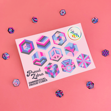 Load image into Gallery viewer, Omnisexual pride flag sticker sheet, vinyl LGBTQ+ pride stickers for laptops, water bottles, and notebooks by Proud Zebra
