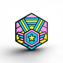 Load image into Gallery viewer, Pansexual Flag - Medal Cube Pin - main product photo on white background
